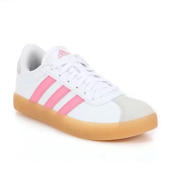 Adidas VL Court 3.0 Kids White and Pink Shoes - Picture 6 of 6